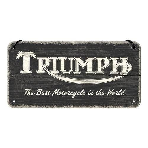 Zawieszka 10x20 triumph logo black wood 28052