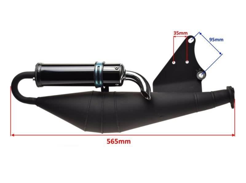 Tłumik wydech sportowy 2t euro 2 keeway junak romet zipp 50ccm - zdjęcie 3