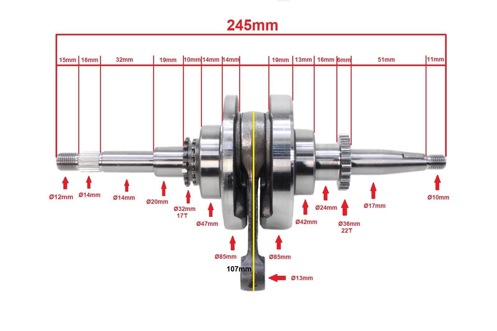 Wał korbowy gy6-60 22z | ROY04402 - zdjęcie 2
