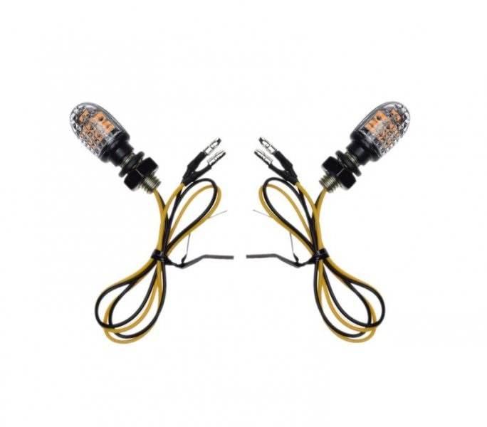 Kierunkowskaz czarny biały klosz mini led