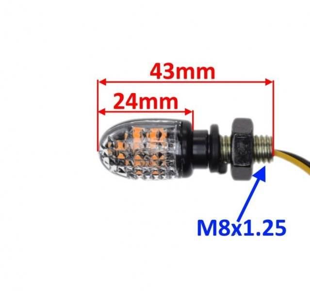 Kierunkowskaz czarny biały klosz mini led - zdjęcie 3