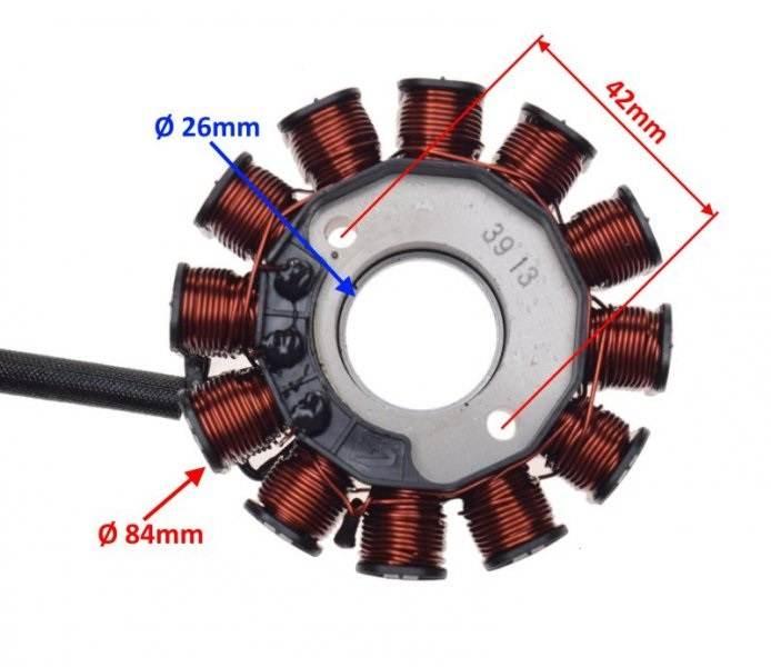 Stator iskrownik 12 cewek vespa lx 125 150 09-1 - zdjęcie 3