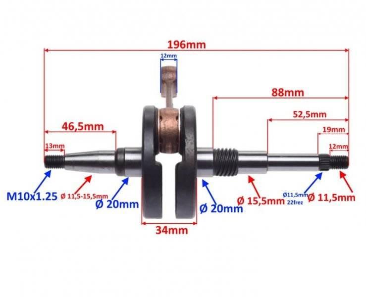 Wał korbowy honda dio 50 | AY2101B - zdjęcie 2