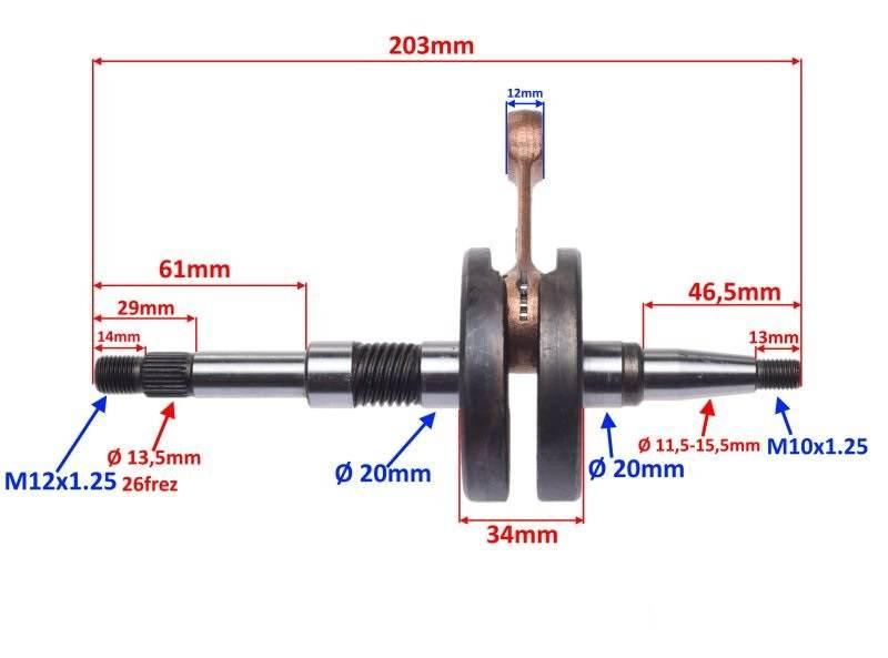 Wał korbowy honda dio 50 af27/28 | AY2110B - zdjęcie 2
