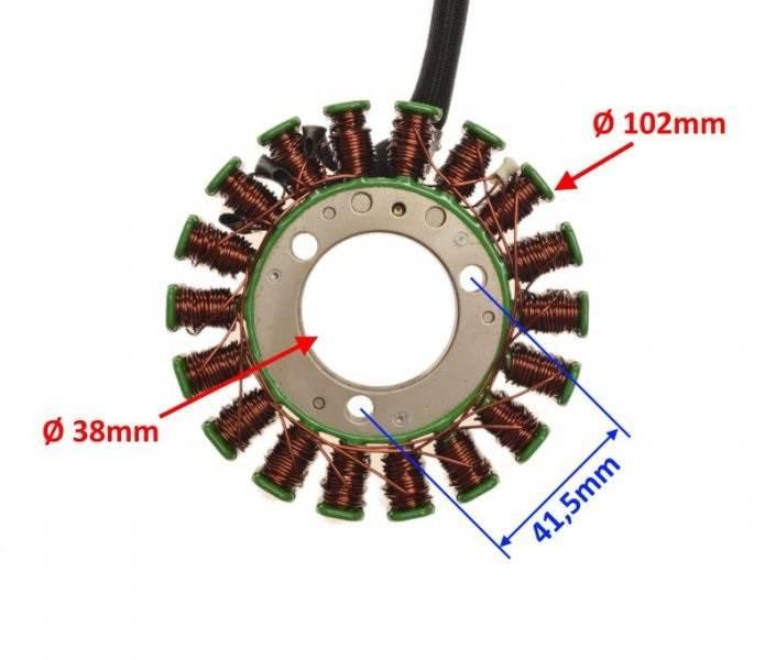 Stator iskrownik 18 cewek shineray atv300 ste - zdjęcie 2