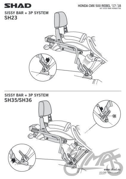 Stelaż oparcia tył shad do honda cmx500 rebel 17 - zdjęcie 3