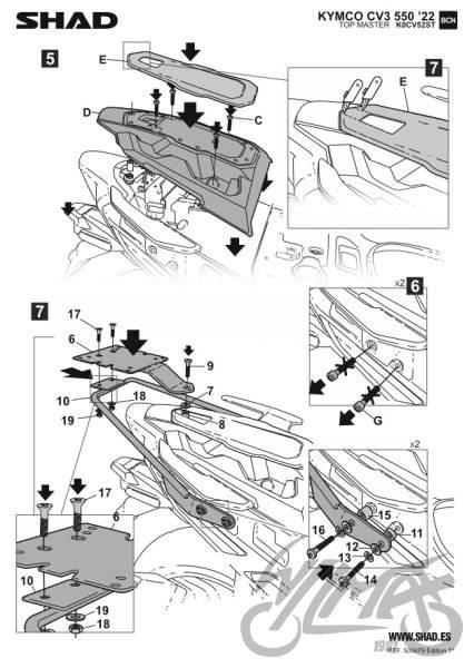 Stelaż kufra tył shad do kymco cv3 550 | KSHK0CV52ST - zdjęcie 3