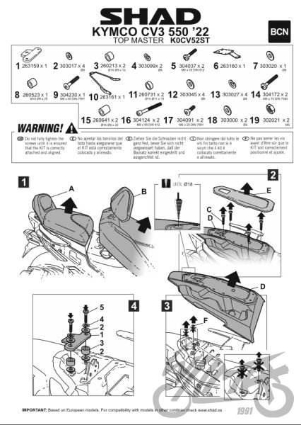 Stelaż kufra tył shad do kymco cv3 550 | KSHK0CV52ST - zdjęcie 2