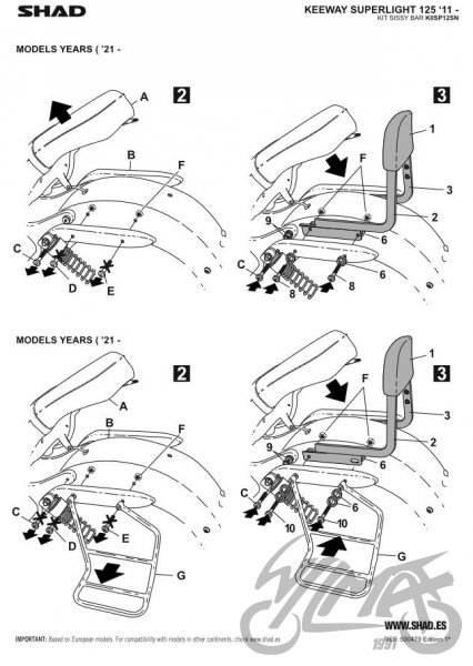 Oparcie pasażera shad do keeway superlight 125 - zdjęcie 4