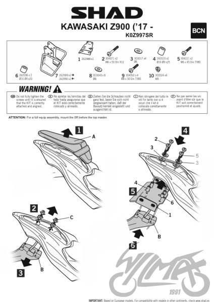 Stelaż sakwy bocznej sr do kawasaki z900 - zdjęcie 2