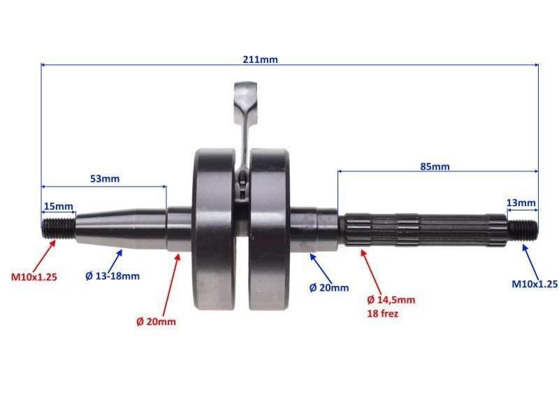 Wał korbowy do vespa et2 50 lx 2t fl | PVE0001 - zdjęcie 2
