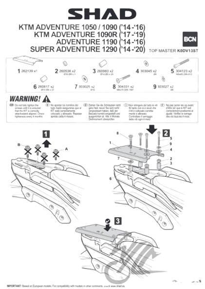 Stelaż kufra tył shad do ktm 790 adventure - zdjęcie 2