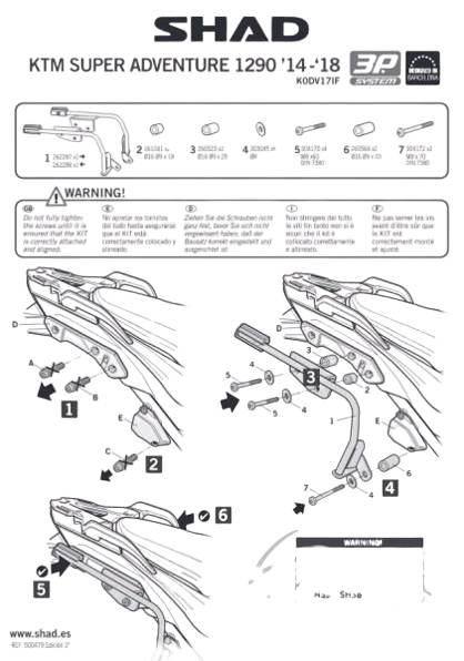 Stelaż kufra bocznego 3p shad do ktm super adventu - zdjęcie 2