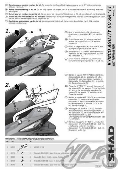 Stelaż kufra tył shad do kymco agility | KSHK0GL51ST - zdjęcie 3