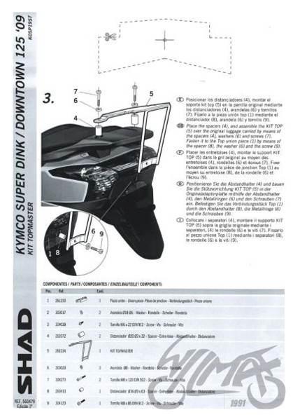 Stelaż kufra tył shad do kymco super dink - zdjęcie 2