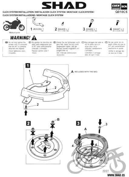 Mocowanie shad click system qj motor | KSHQ010CS