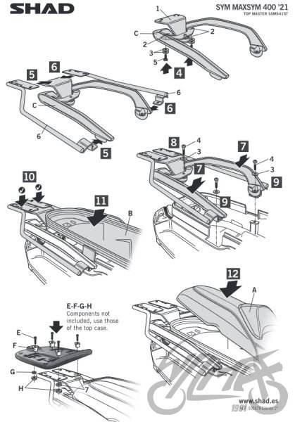 Stelaż kufra tył shad do sym maxsym | KSHS0MS41ST - zdjęcie 2