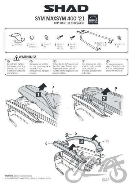 Stelaż kufra tył shad do sym maxsym | KSHS0MS41ST - zdjęcie 3