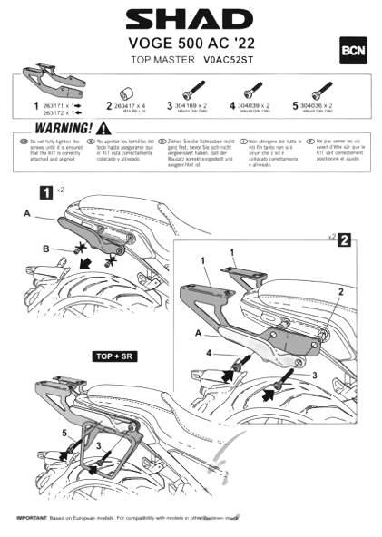 Stelaż kufra tył shad do voge 500ac | KSHV0AC52ST - zdjęcie 2