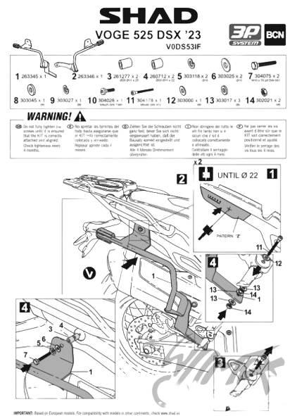 Stelaż kufra bocznego 3p do voge 525 dsx - zdjęcie 3