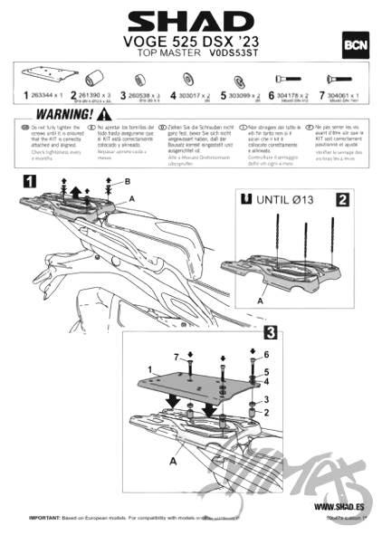 Stelaż kufra tył shad do voge 525 dsx | KSHV0DS53ST - zdjęcie 2
