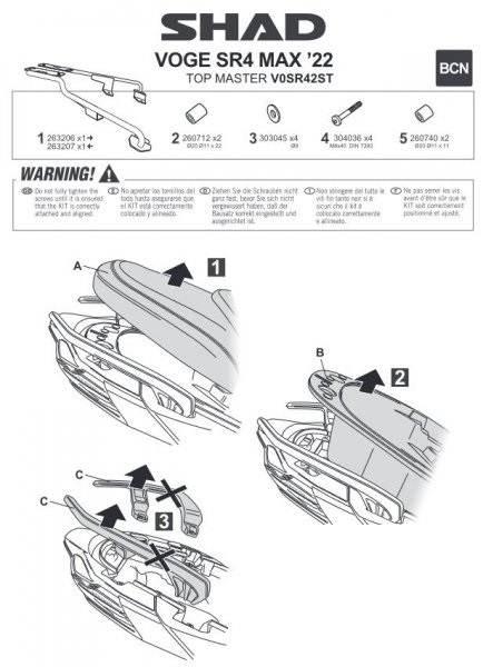 Stelaż kufra tył shad do voge sr4 max | KSHV0SR42ST - zdjęcie 3