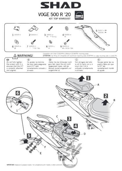 Stelaż kufra tył shad do voge 500r | KSHV0VR50ST - zdjęcie 3