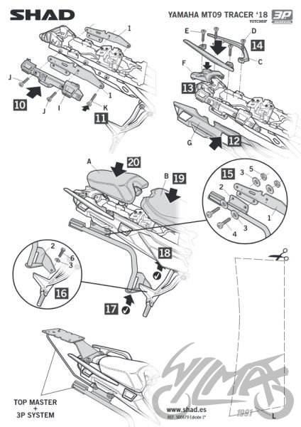 Stelaż kufra bocznego 3p shad do yamaha tracer 900 - zdjęcie 2