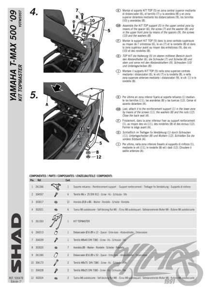 Stelaż kufra tył shad do yamaha t-max xp 500 abs - zdjęcie 4