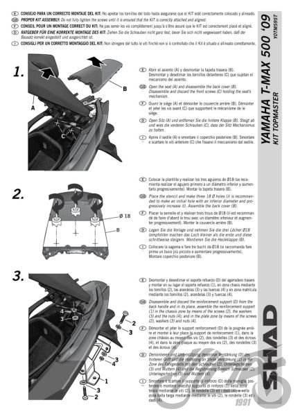 Stelaż kufra tył shad do yamaha t-max xp 500 abs - zdjęcie 5