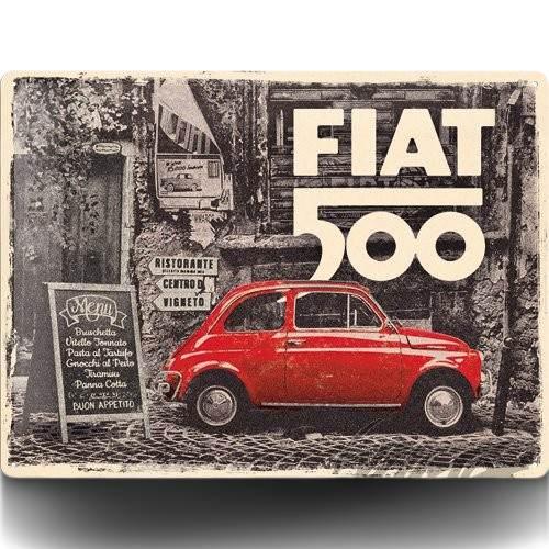 Tablica plakat 30x40 fiat 500 red car 23295