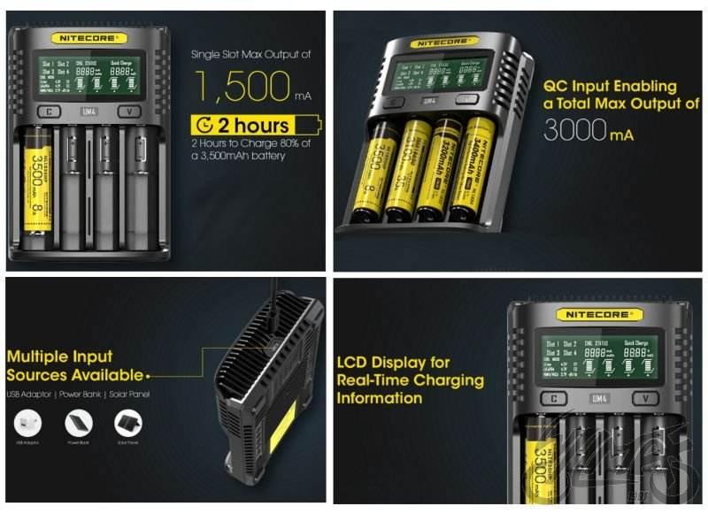 Ładowarka usb do akumulatorów 1.5a nitecore um4 - zdjęcie 2