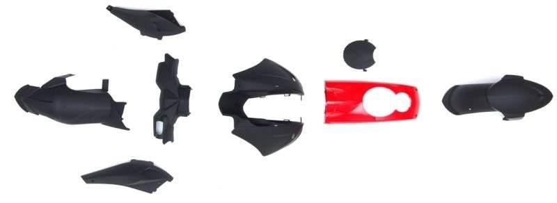 Zestaw plastików do peugeot ludix czarno-czerwony