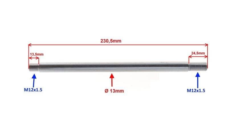 Oś wahacza tył fi13x230 simson s51 | SH6012 - zdjęcie 3