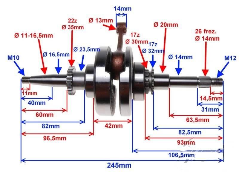 Wał korbowy 4t silnik jj1p39qmb koło pompy 22z - zdjęcie 5