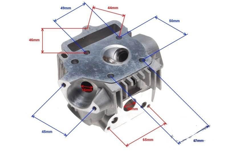 Głowica cylindra 50 cc 4t bez wałka rozrządu - zdjęcie 5