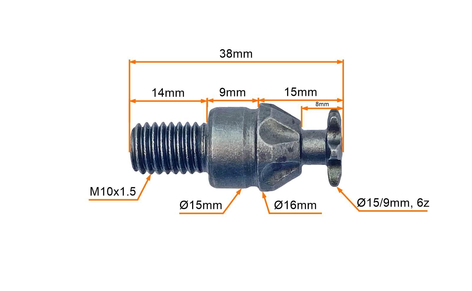 Zębatka Przód Z Wałkiem Pocket Bike 6 Zębów 25h MotoGeneric - zdjęcie 4