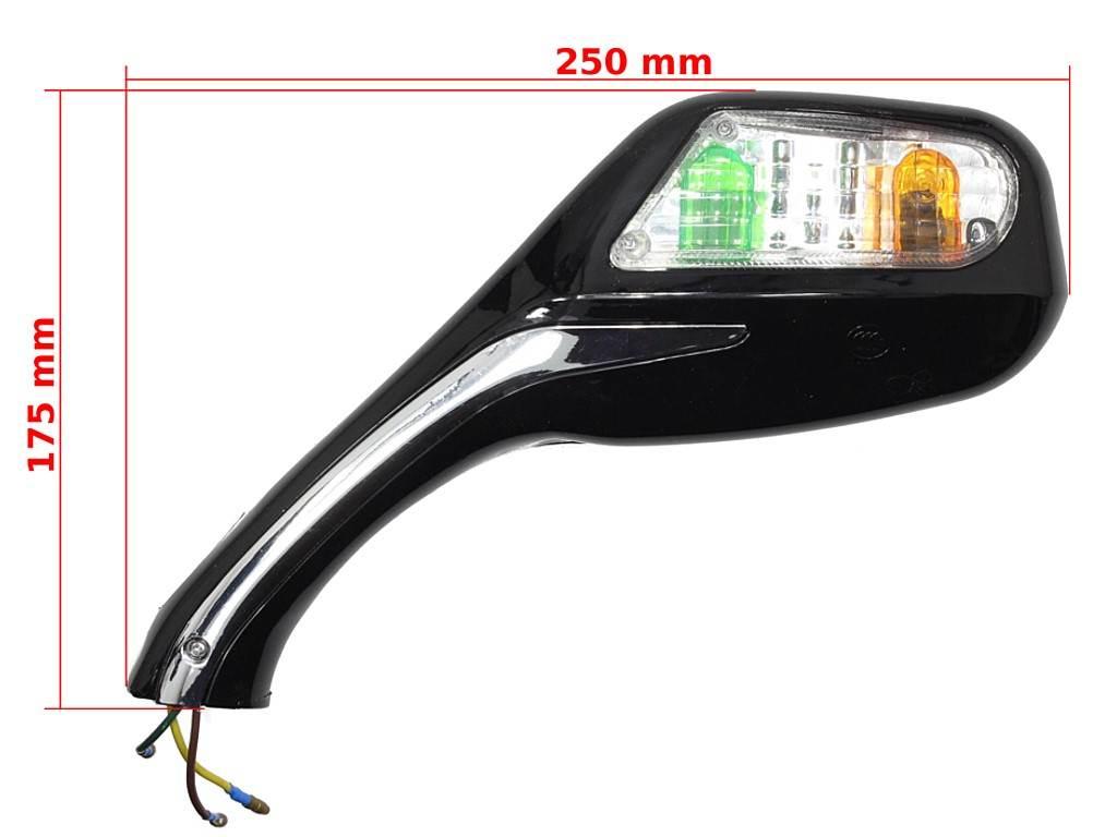 Lusterka m10 qy 222 czarne z kierunkowskazem kpl. - zdjęcie 3