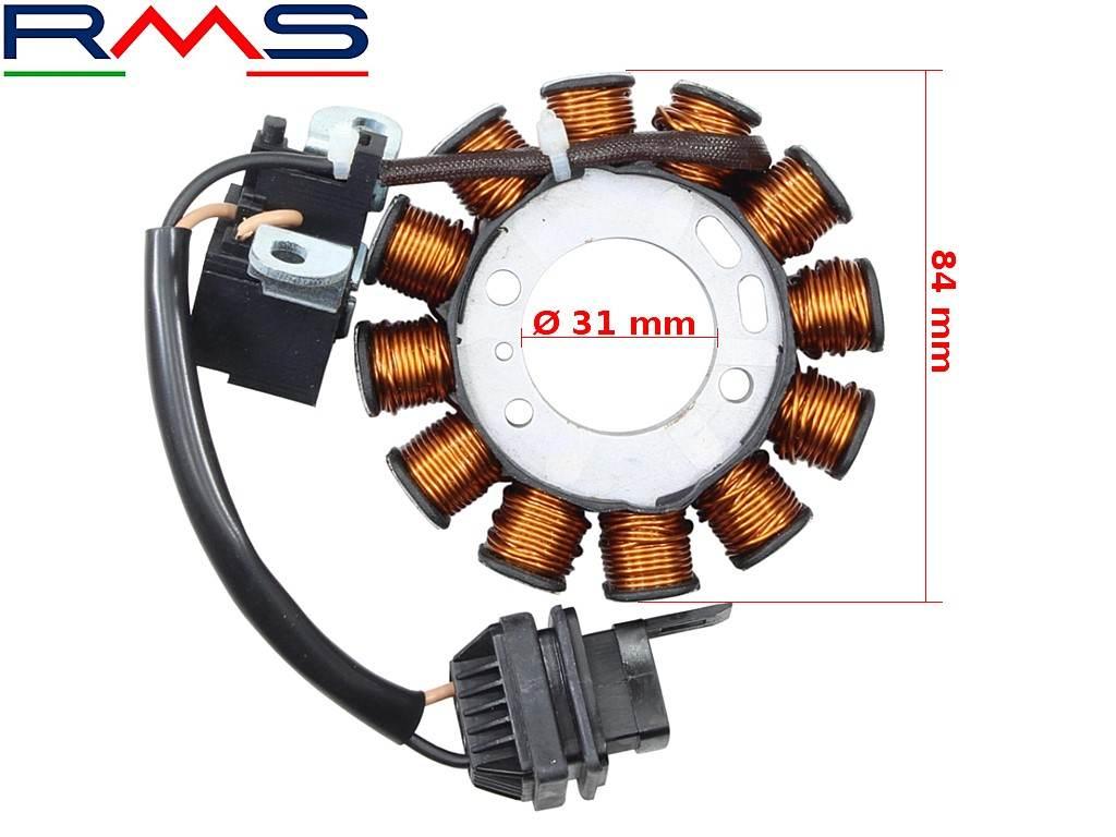 Aparat zapłonowy stator aprilia derbi piaggio 50-100ccm rms pasuje do modeli: aprilia-scarabeo/sport city derbi-atlantis/boulevard italjet-torpedo malaguti-centro/ciak piaggio-fly/free/liberty/vespa/zip - zdjęcie 2