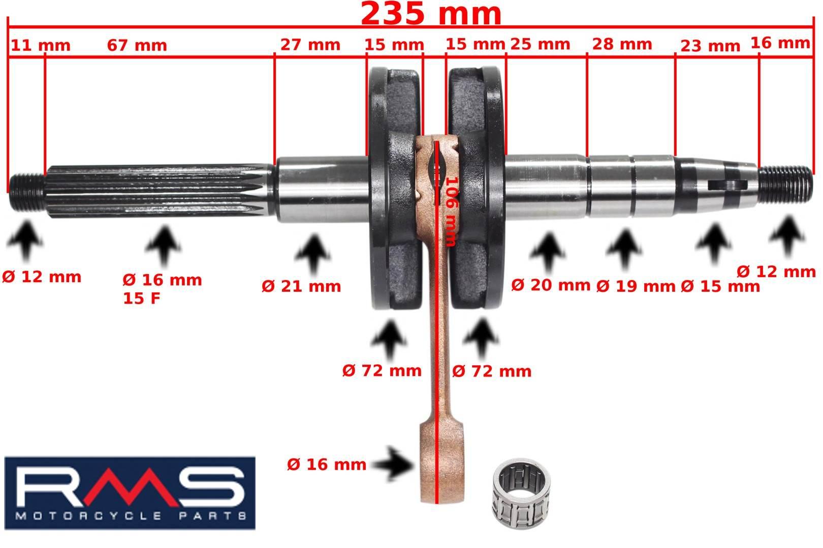 Wał korbowy malaguti f12 07/10 | RMS100010040
