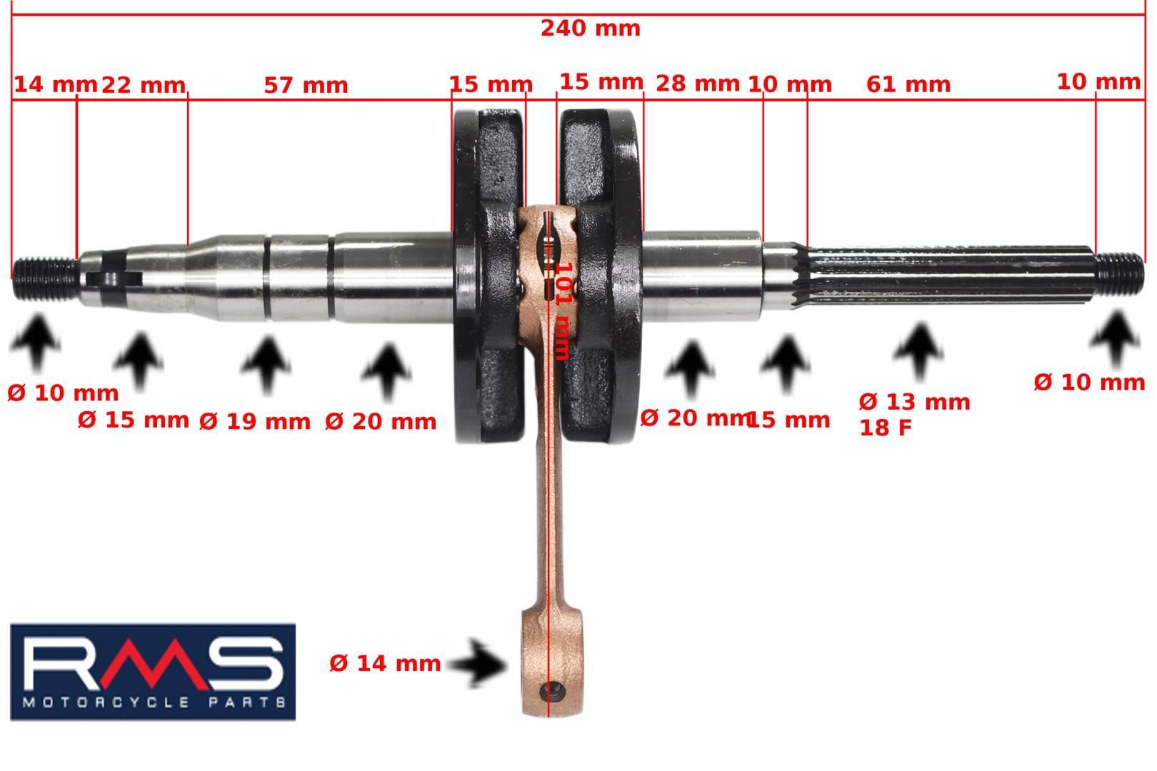 Wał korbowy malaguti f12 phantom 50 rms | RMS100010330