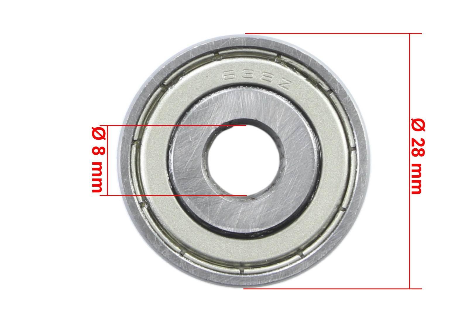 Łożysko 638 zz osi sprzęgł w pokrywie paska 8x28x9 - zdjęcie 2