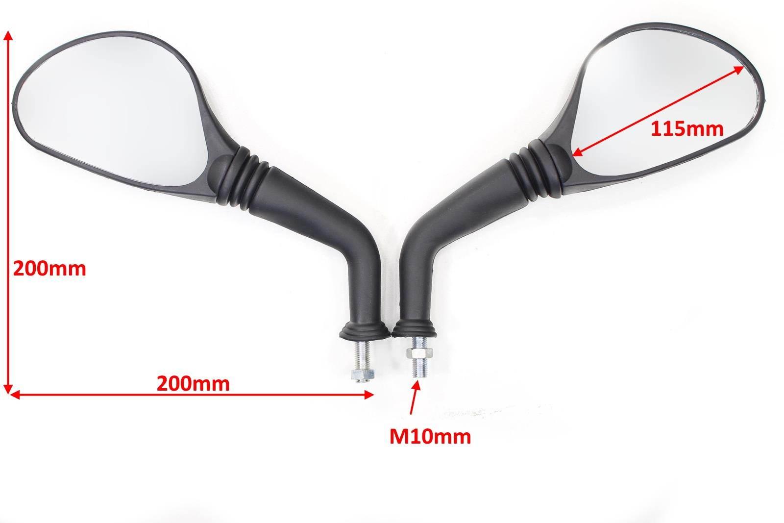 Lusterka motocyklowe zx-267 m10 czarne ml - zdjęcie 4