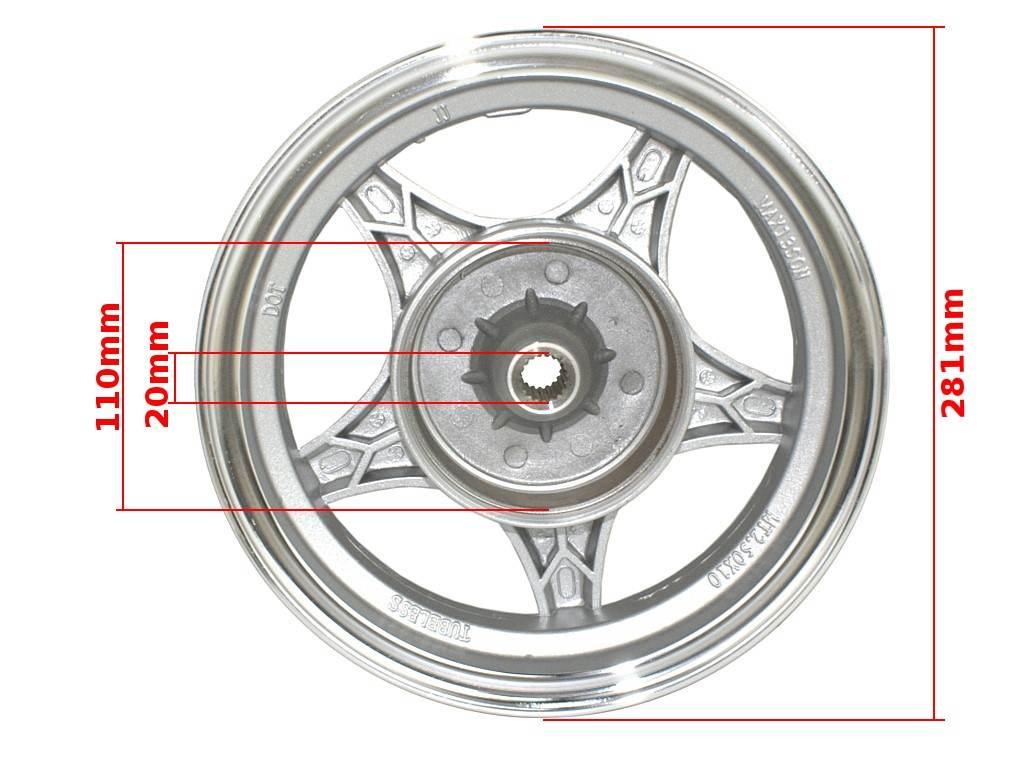 Felga 10 tył gy6 mt-13 2,50x10 baotian org phe - zdjęcie 3