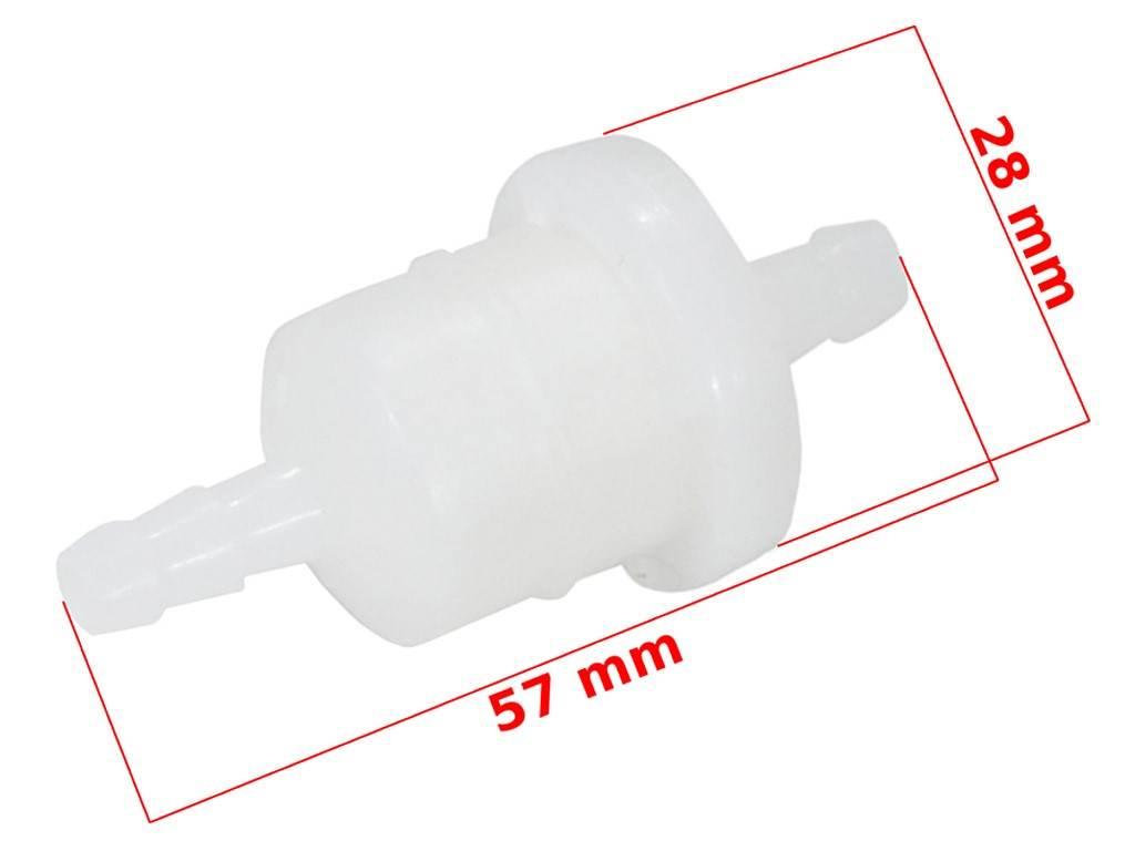 Filtr paliwa biały uniwersalny 6mm rob | ROY12150