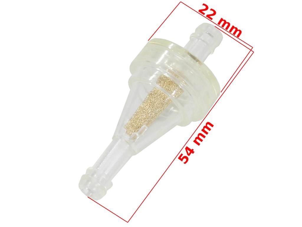 Filtr paliwa biały uniwersalny miedź 6mm rob