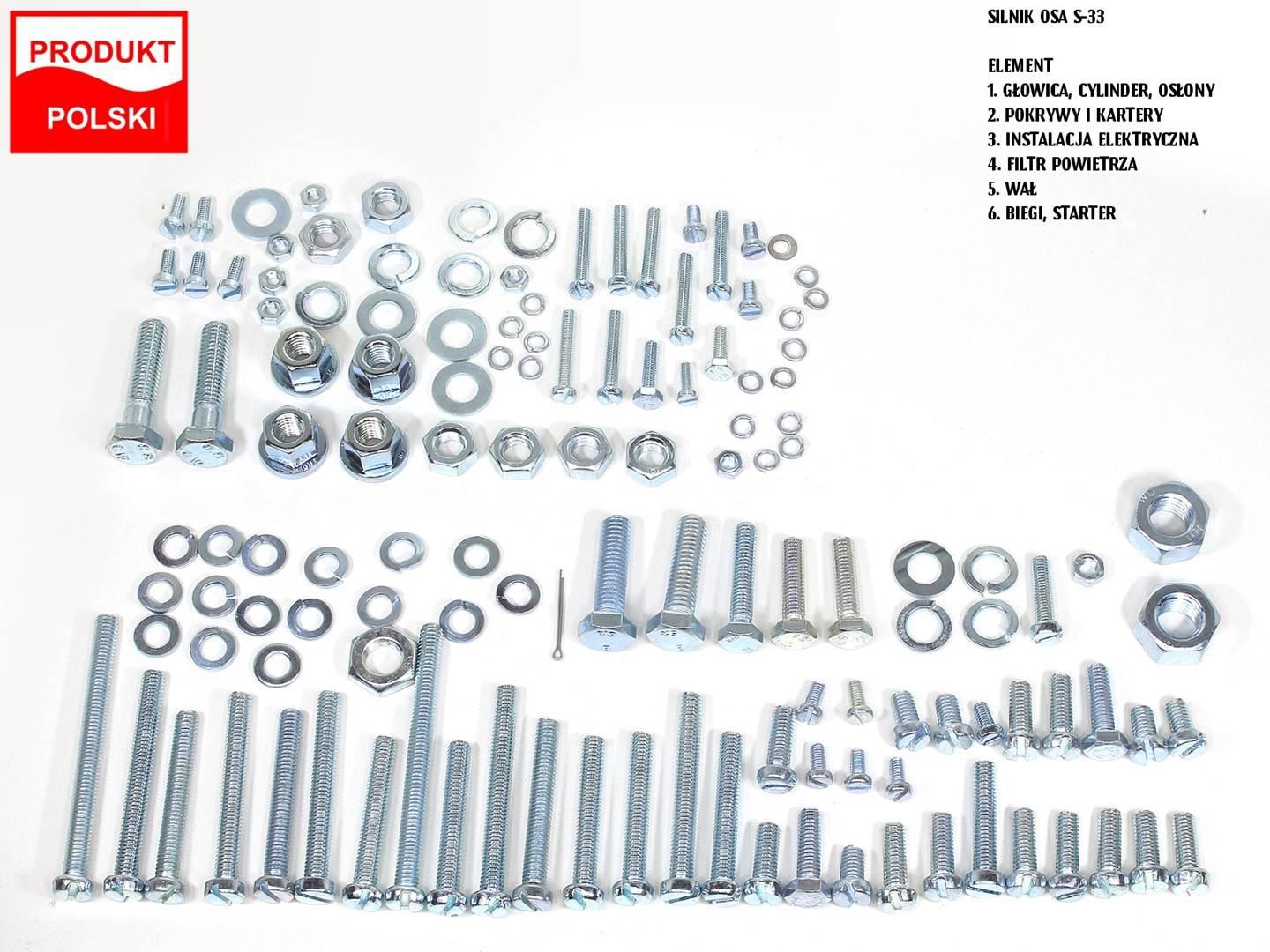Śruby silnika wfm osa m52 silnik s-33 ocynk kplTi