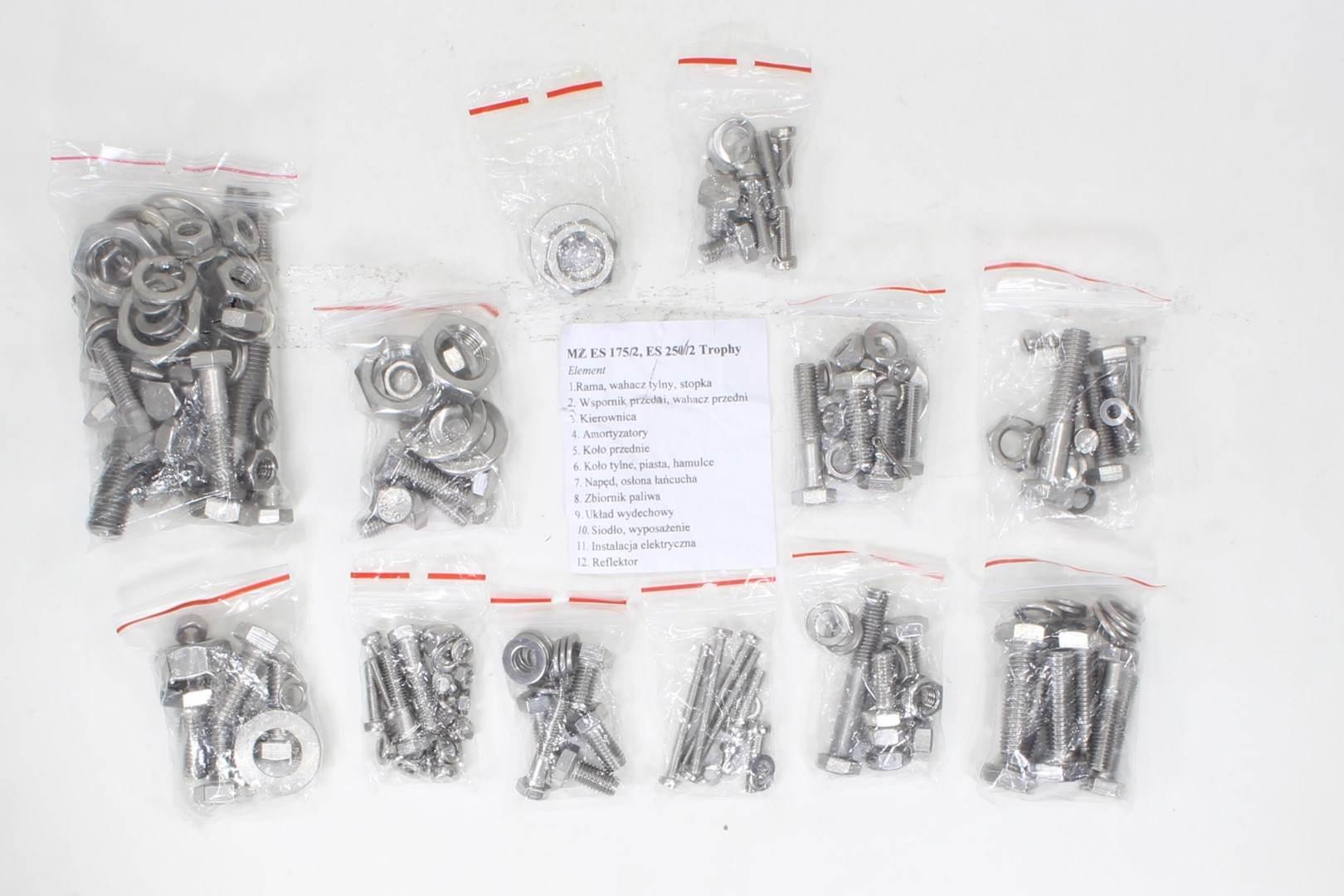 Śruby mz es175/2 es250/2 trophy stal nierdzewna ti