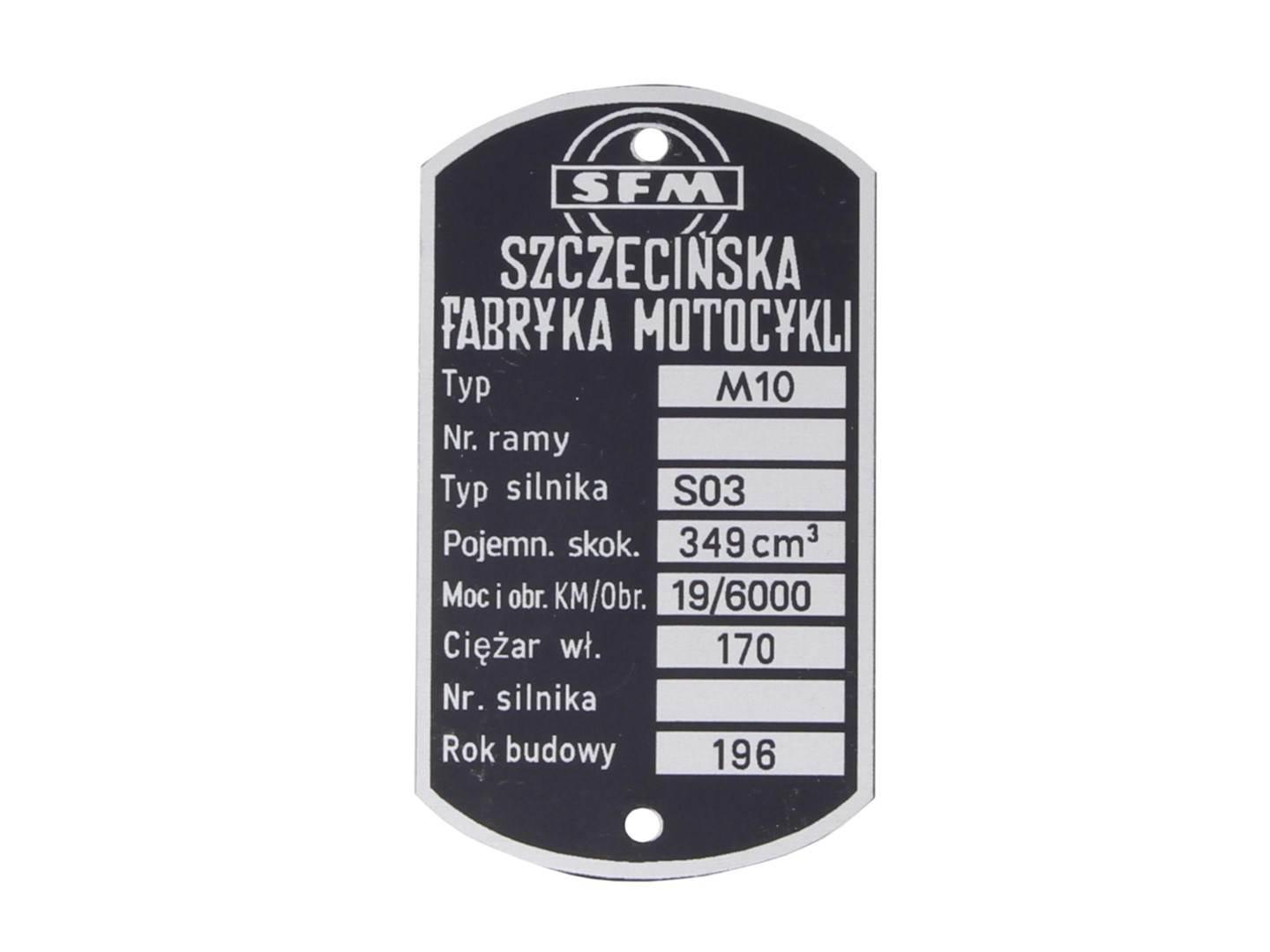 Tabliczka znamionowa junak m10 1964-1965r. - zdjęcie 2