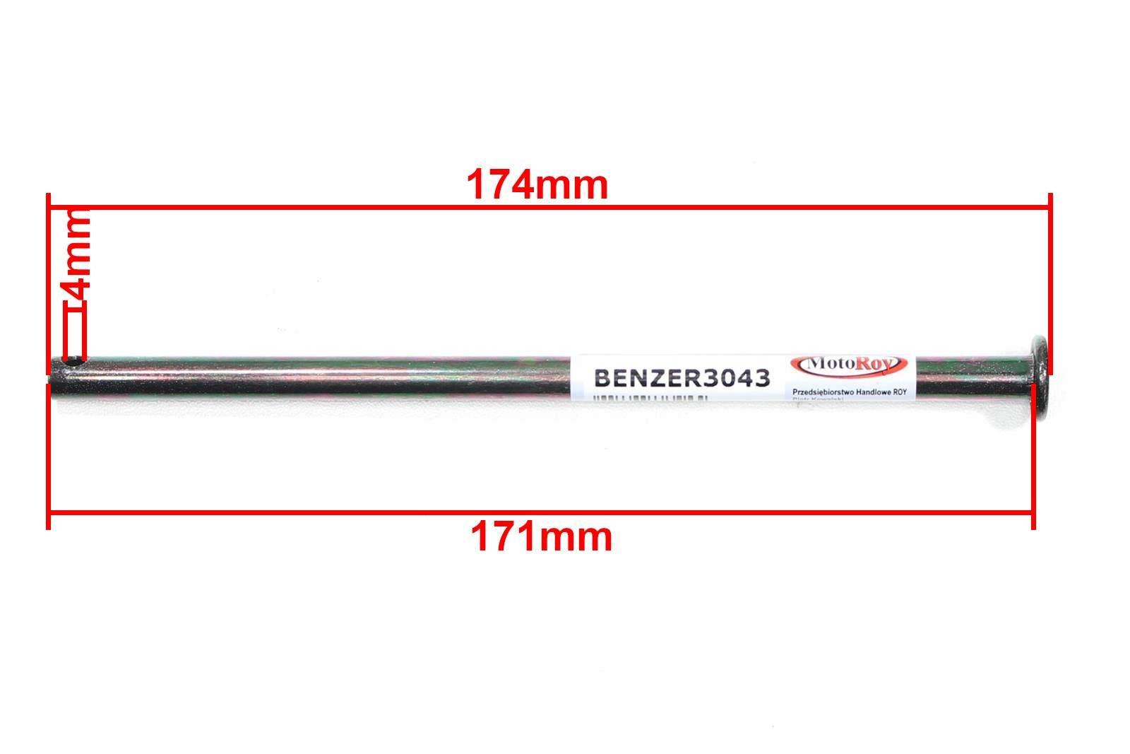 Ośka fi8 x 174mm benzer barton street zipp gy6 - zdjęcie 2